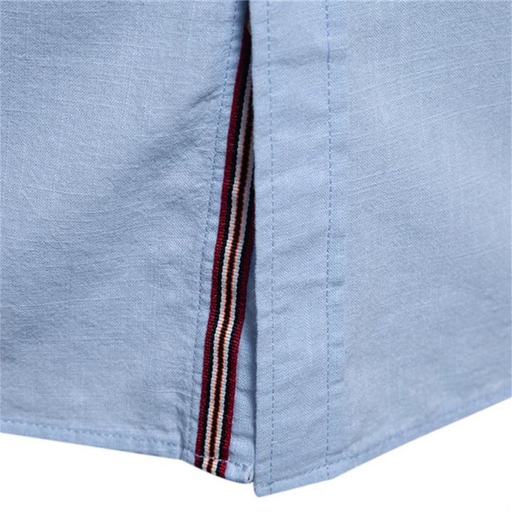 Men's Stand Collar Cotton Shirt