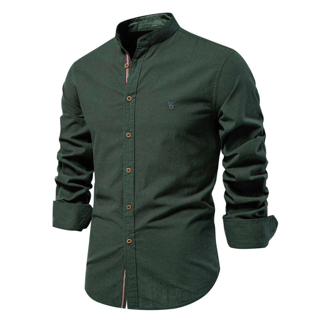 Men's Stand Collar Cotton Shirt
