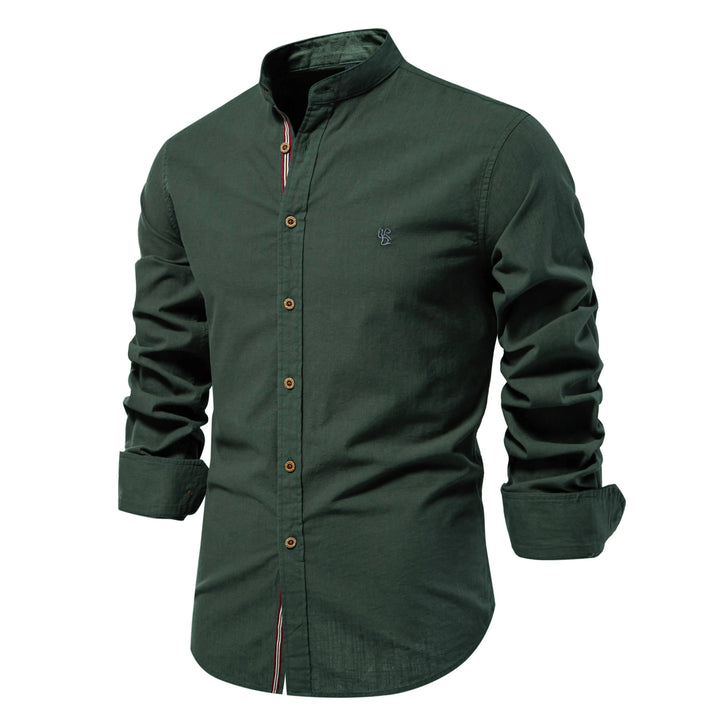 Men's Stand Collar Cotton Shirt