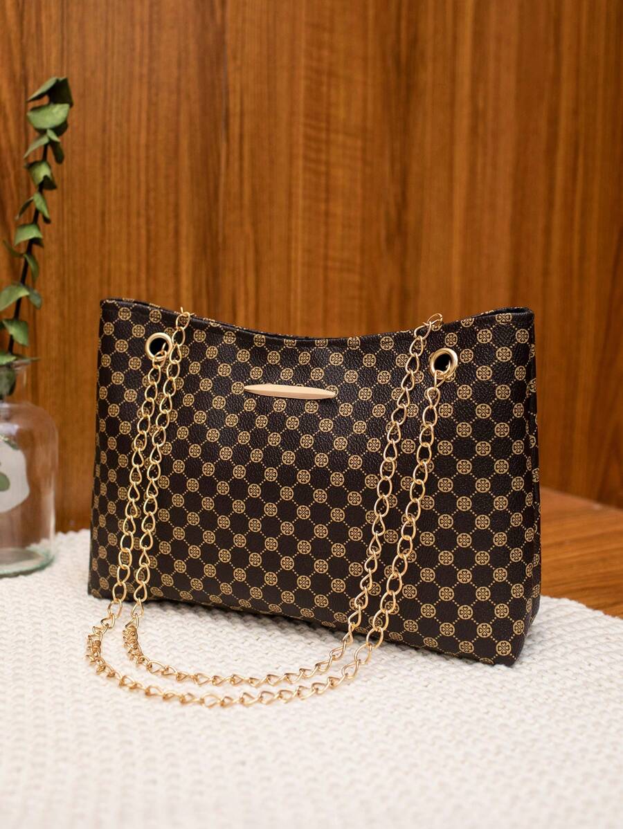 Women's Printed Chain Shoulder Bag