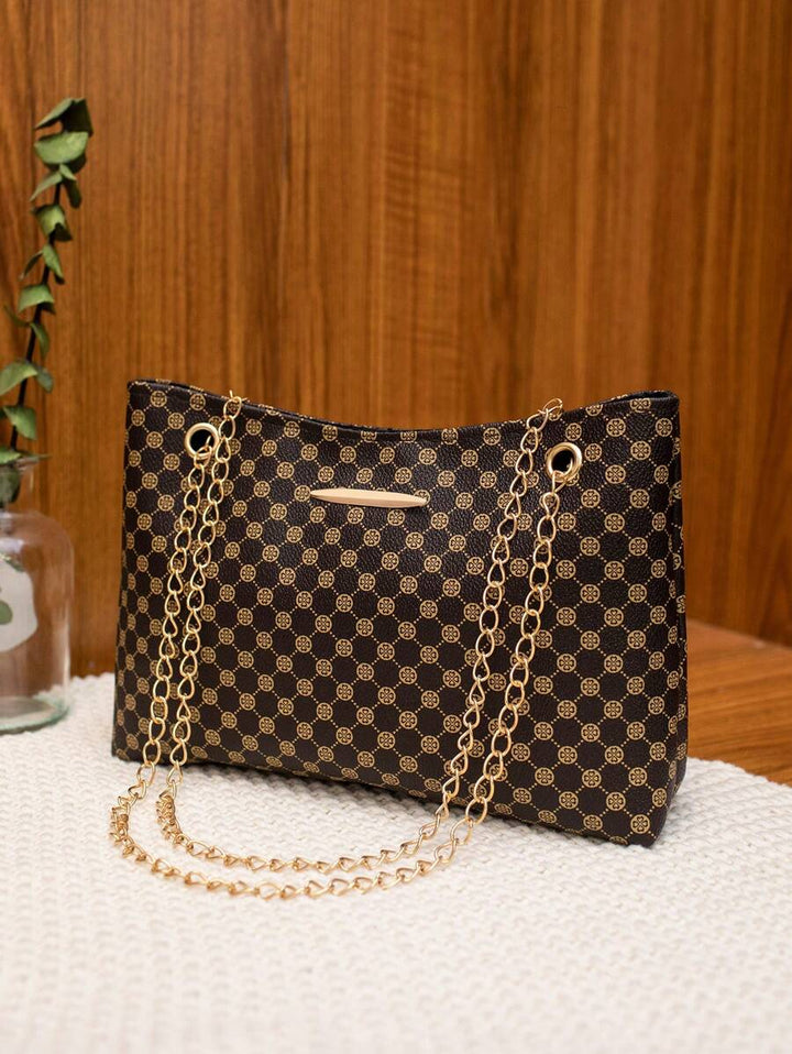 Women's Printed Chain Shoulder Bag