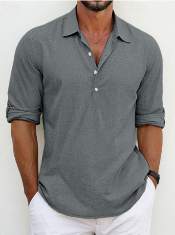 Men's Cotton Blend Henley Shirt