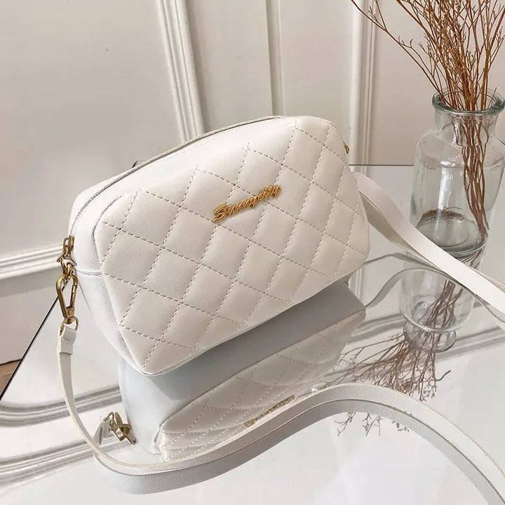 Women's Quilted PU Leather Crossbody Bag