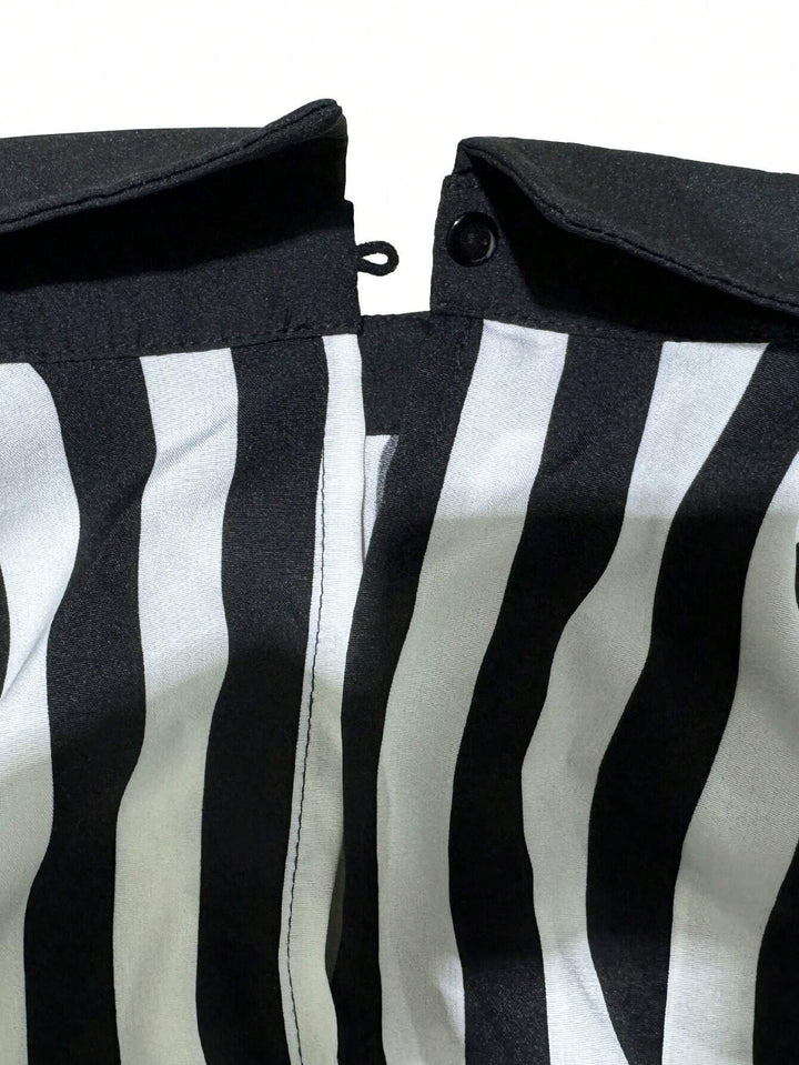 Women's Striped Sleeve Colorblock Shirt