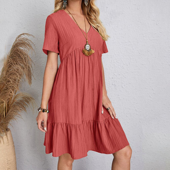 Women's Textured Ruffle Hem Mini Dress