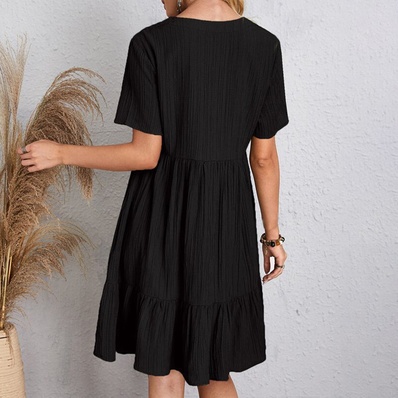 Women's Textured Ruffle Hem Mini Dress