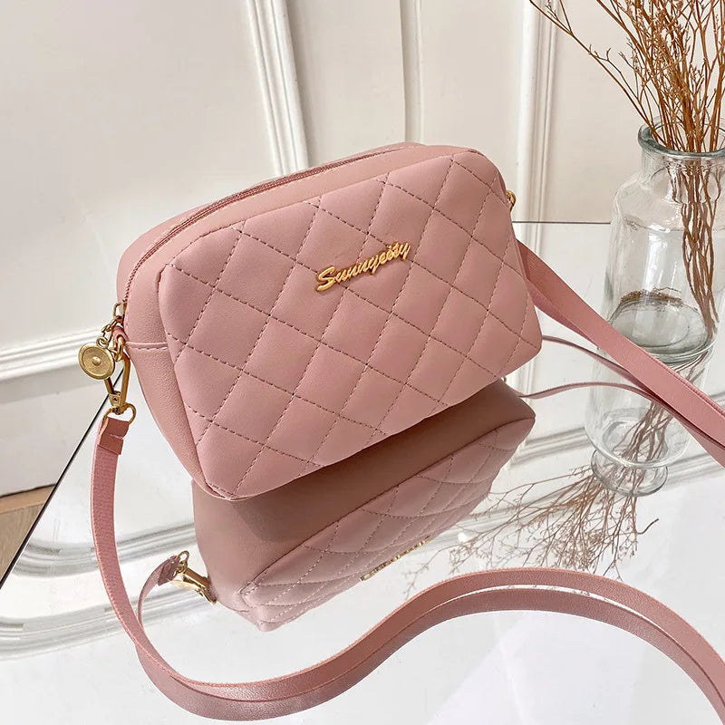Women's Quilted PU Leather Crossbody Bag