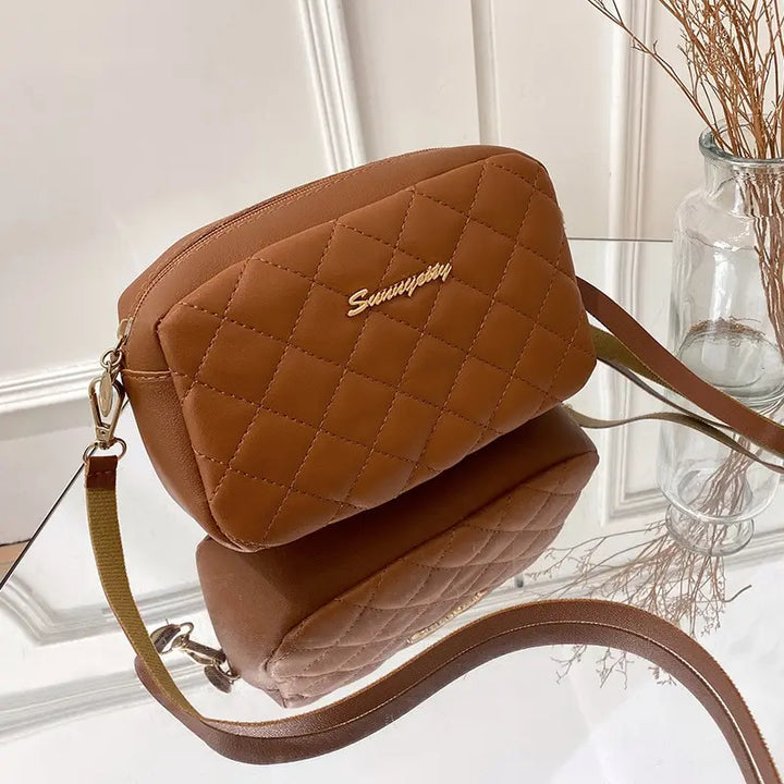 Women's Quilted PU Leather Crossbody Bag