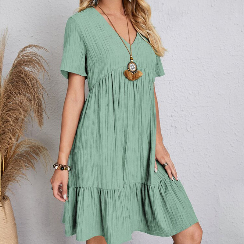 Women's Textured Ruffle Hem Mini Dress